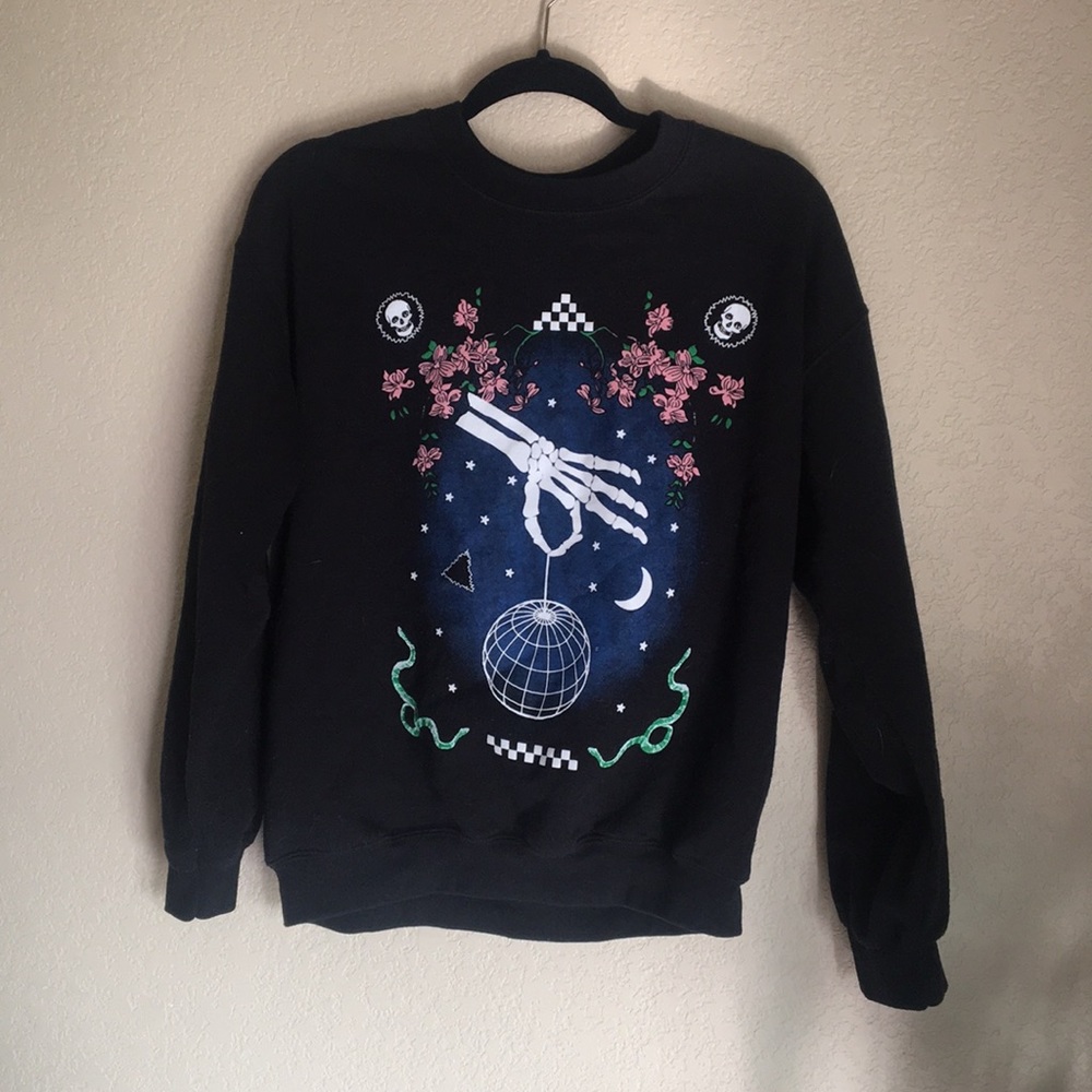 Urban Outfitters skull flower sweatshirt